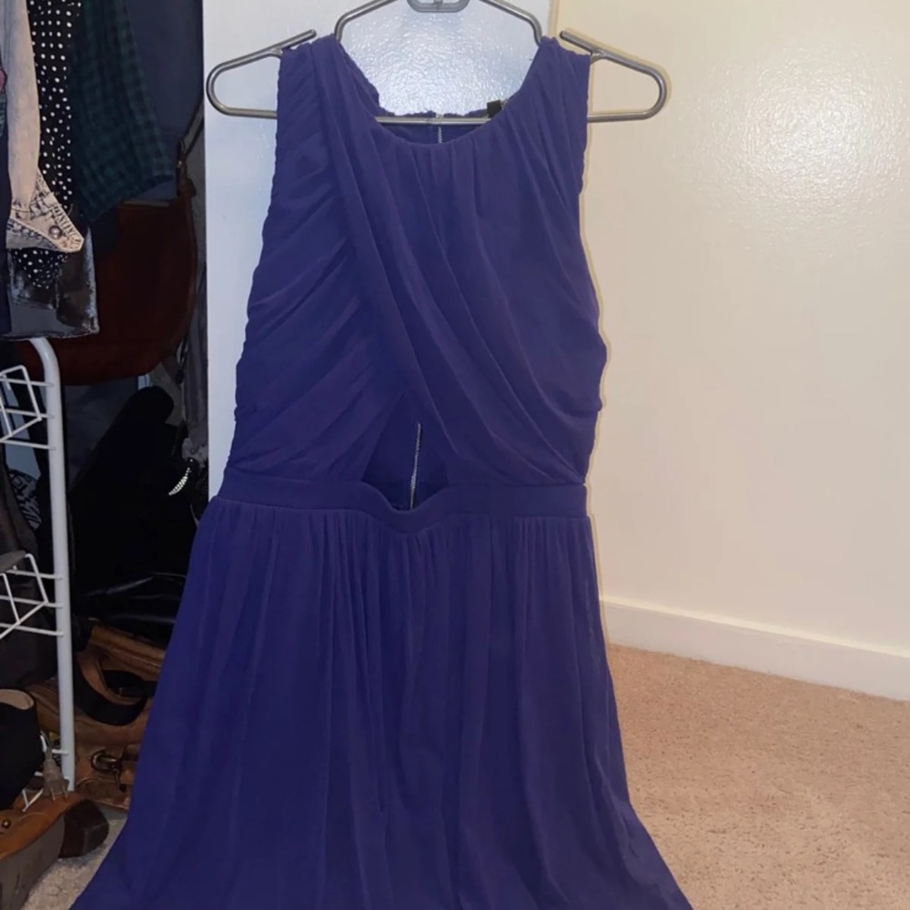 Cocktail dress royal blue with cutout wedding guest peep hole
